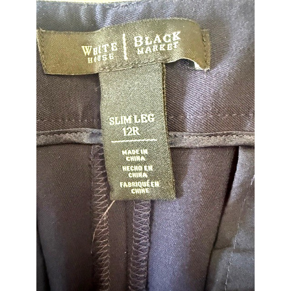 WHBM Navy Blue Back Seam Slim Leg Ankle Pants Slacks Size Zip Sz 12 Inseam 27 - Picture 6 of 11